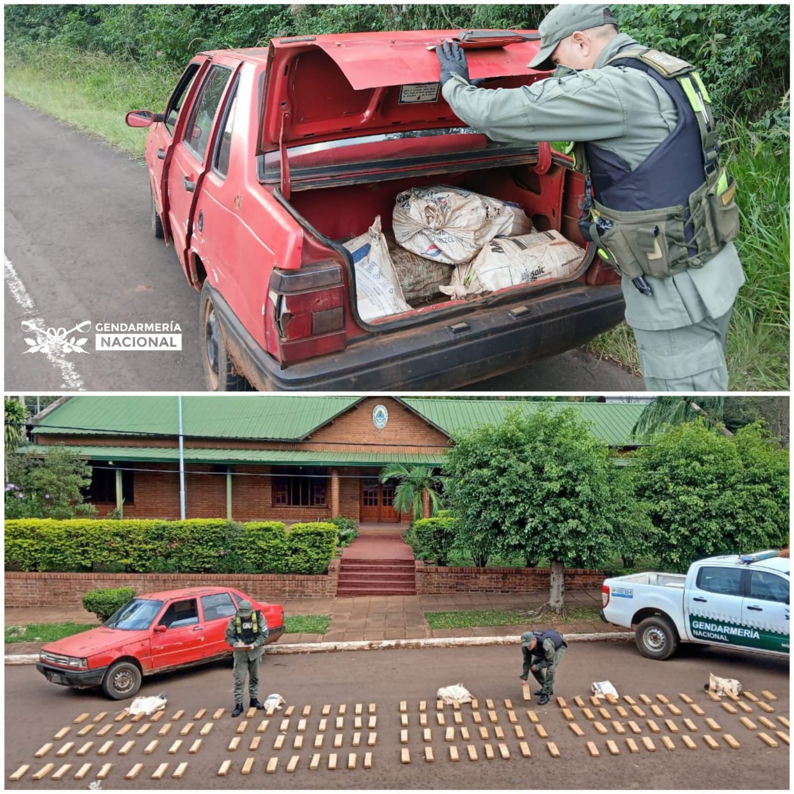 Un hombre abandonó un vehículo cargado con droga cuando se percató de la presencia de los gendarmes en la zona del “Cuñá Pirú”